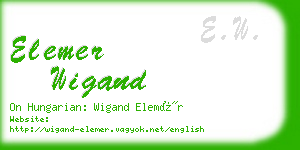 elemer wigand business card